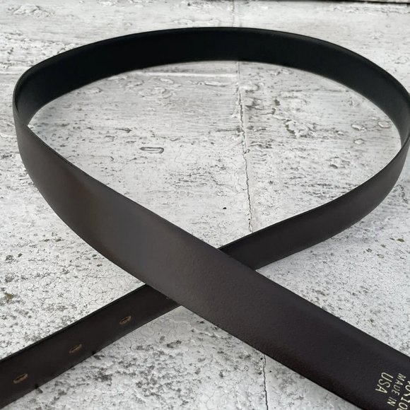 Farah Women Belt Genuine Leather Reversible Waistband Gold Tone Buckle Size 40 - Picture 4 of 12